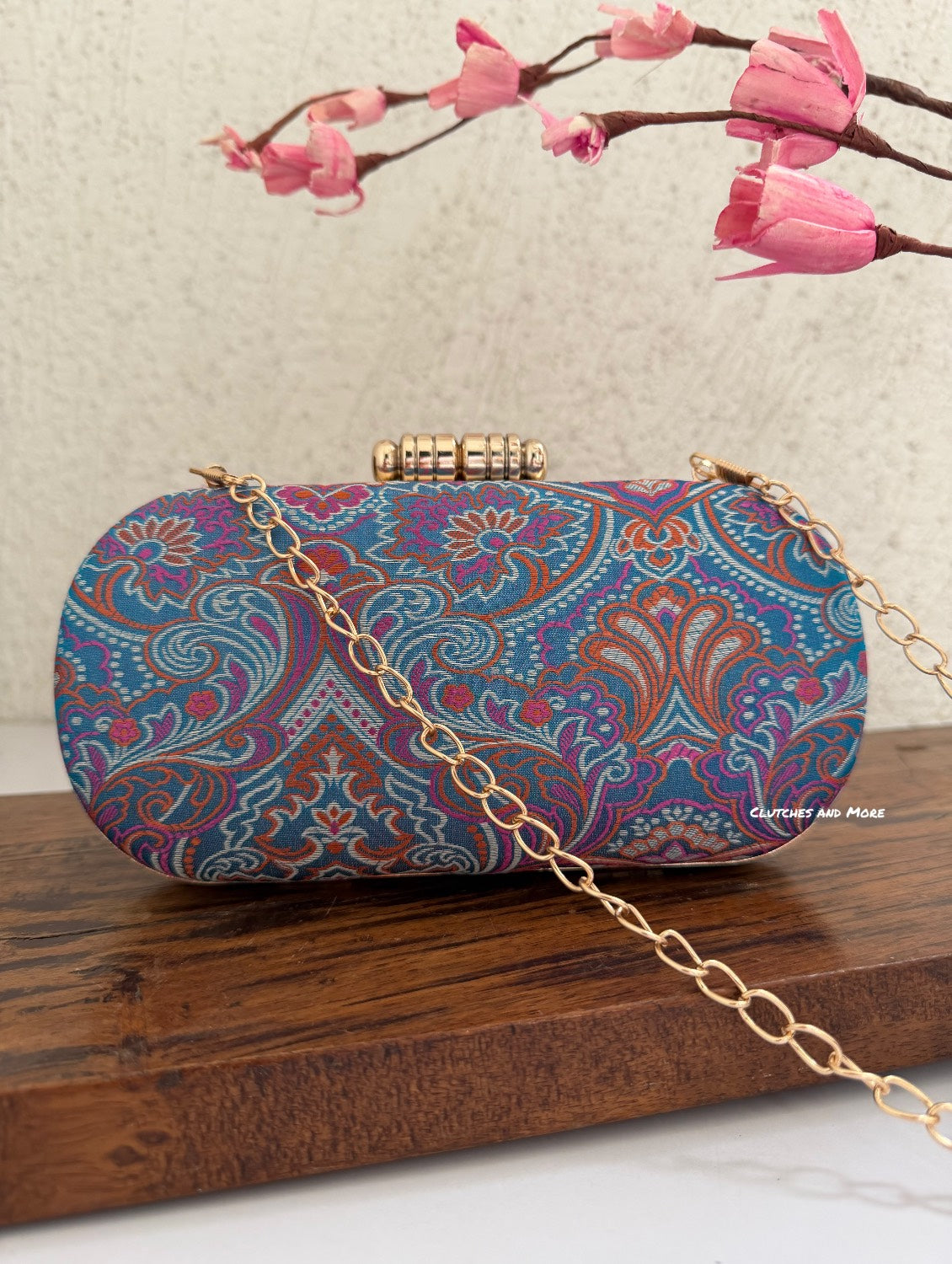 Adaa Banarsi Clutch Blue