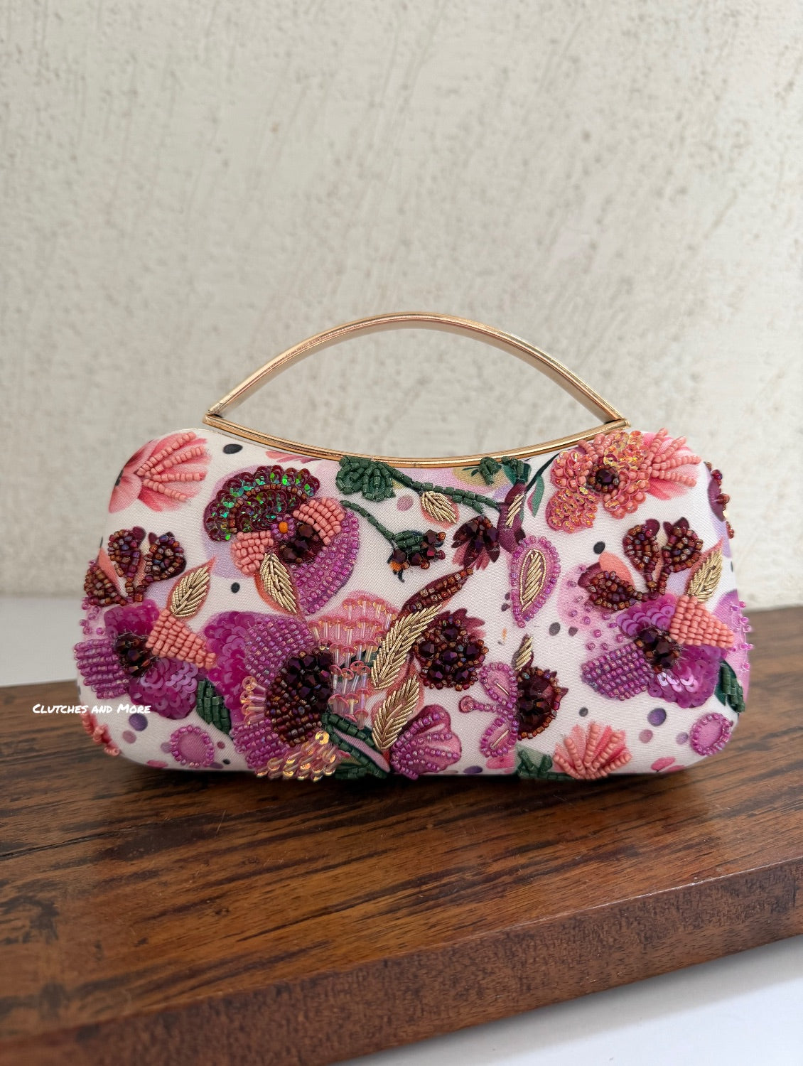 Poppy Floral Capsule Clutch Pink Multicoloured