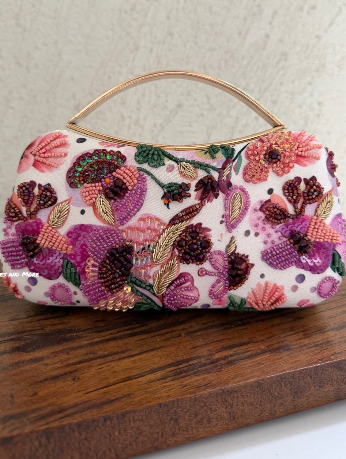 Poppy Floral Capsule Clutch Pink Multicoloured