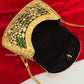 Kasika Kundan Brass Clutch Mini Gold Green