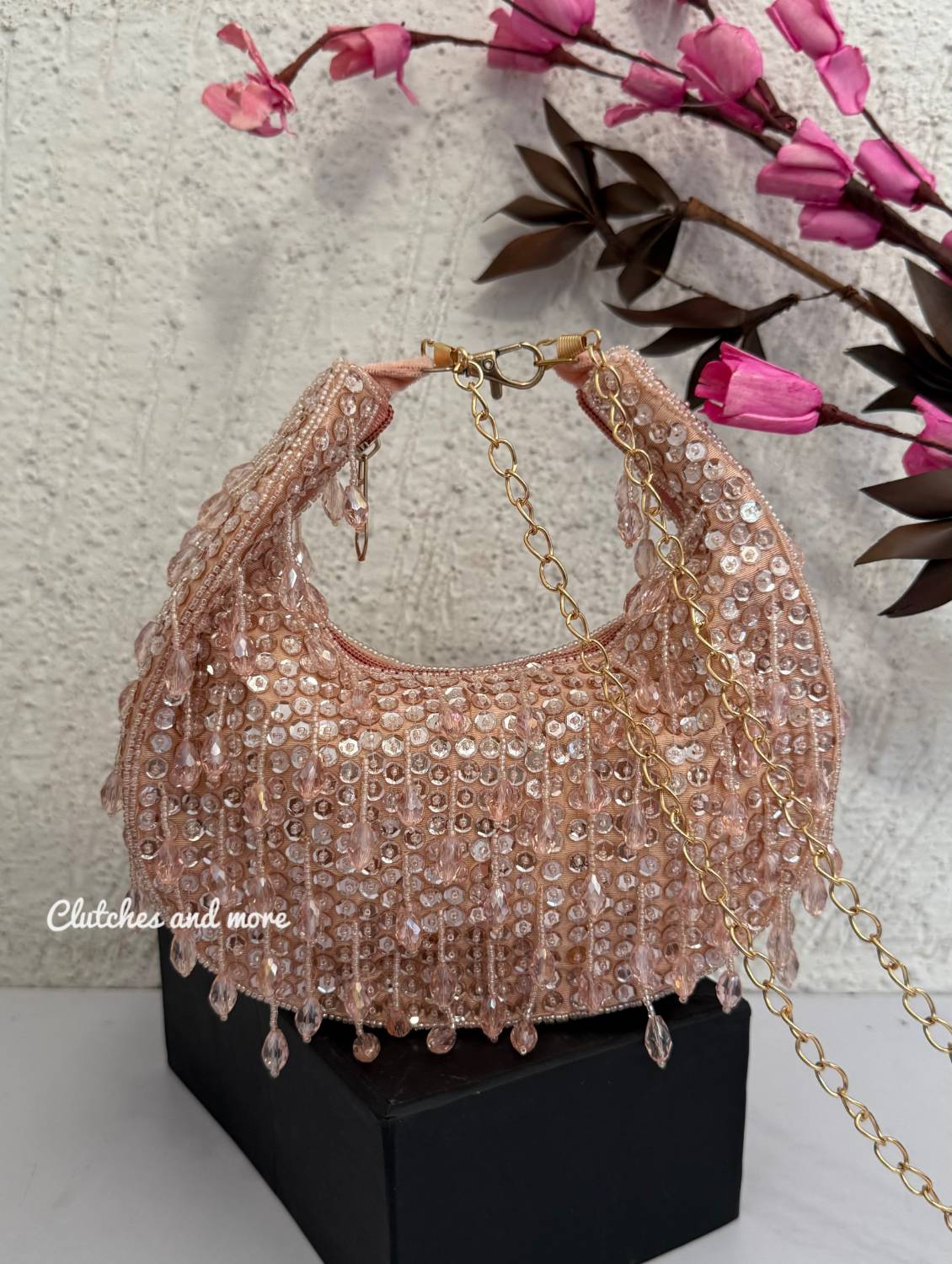 Crystal Chand Rose Gold Clutch