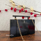 Embellished Handheld Resin Clutch Black