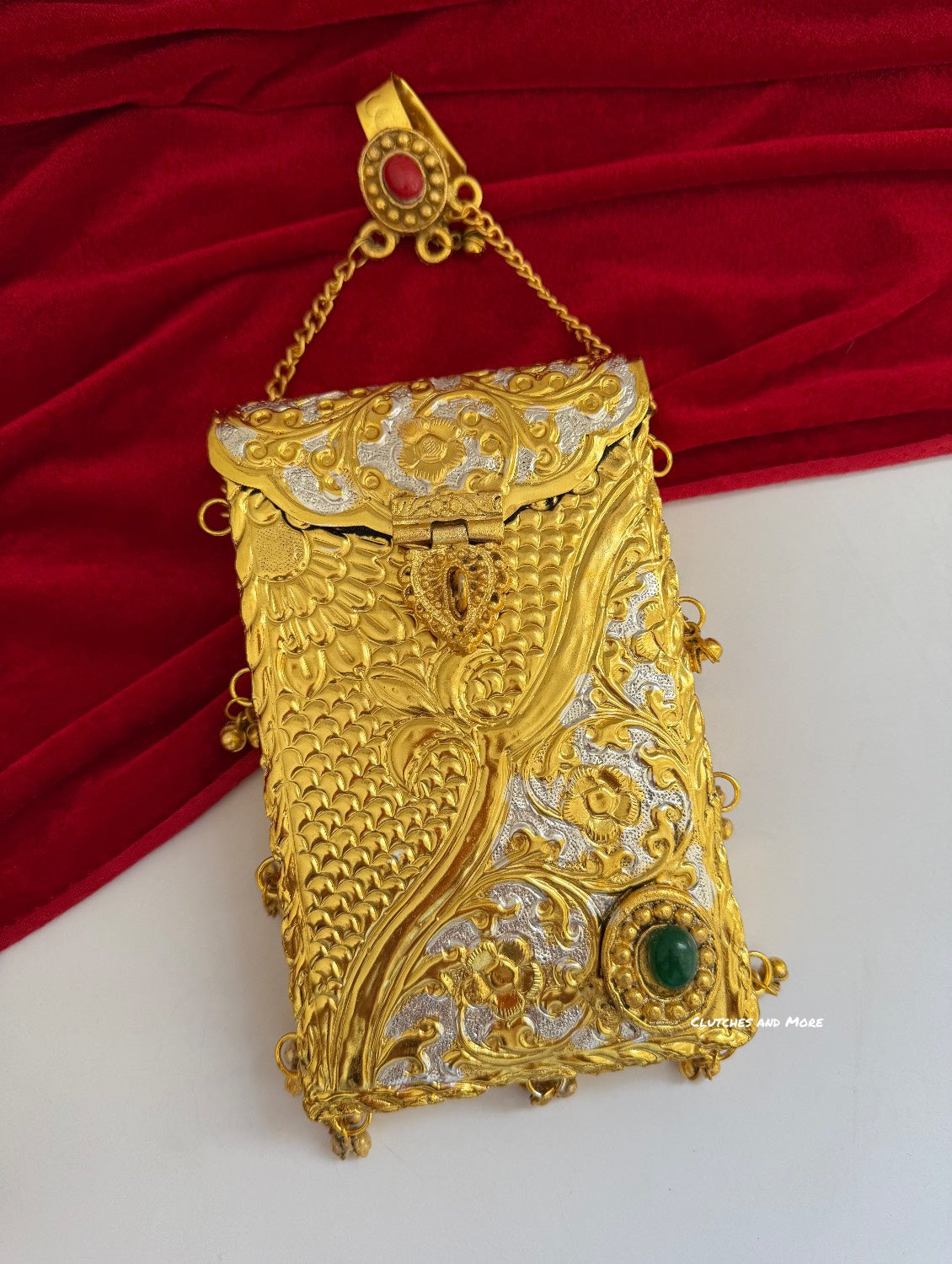 Gold Silver Brass Mobile Waist bag