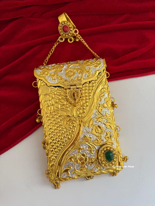 Gold Silver Brass Mobile Waist bag