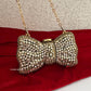 Kiana Kundan Bow Clutch Nude Gold