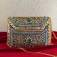 Kasika Kundan Brass Clutch Multicolored