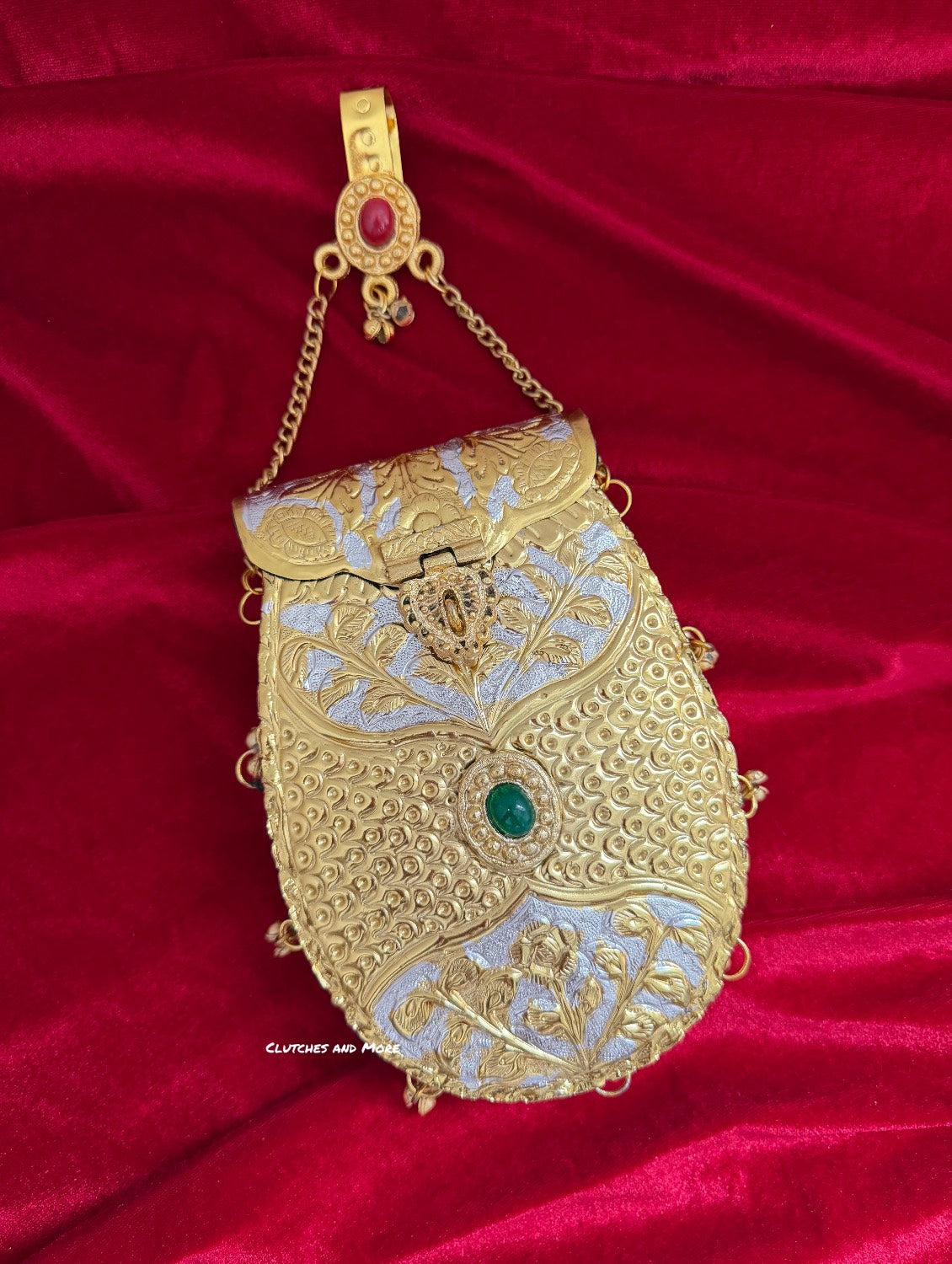 Gold Silver Brass Mobile Waist bag