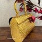 Gold Silver Brass Clutch With Handle