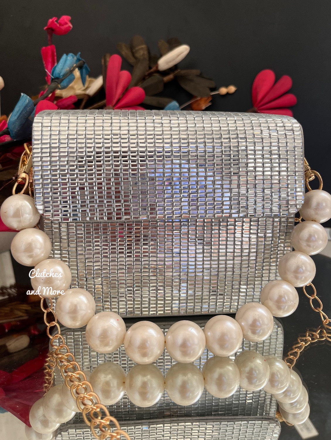 Dazzle Dem Box Clutch Silver