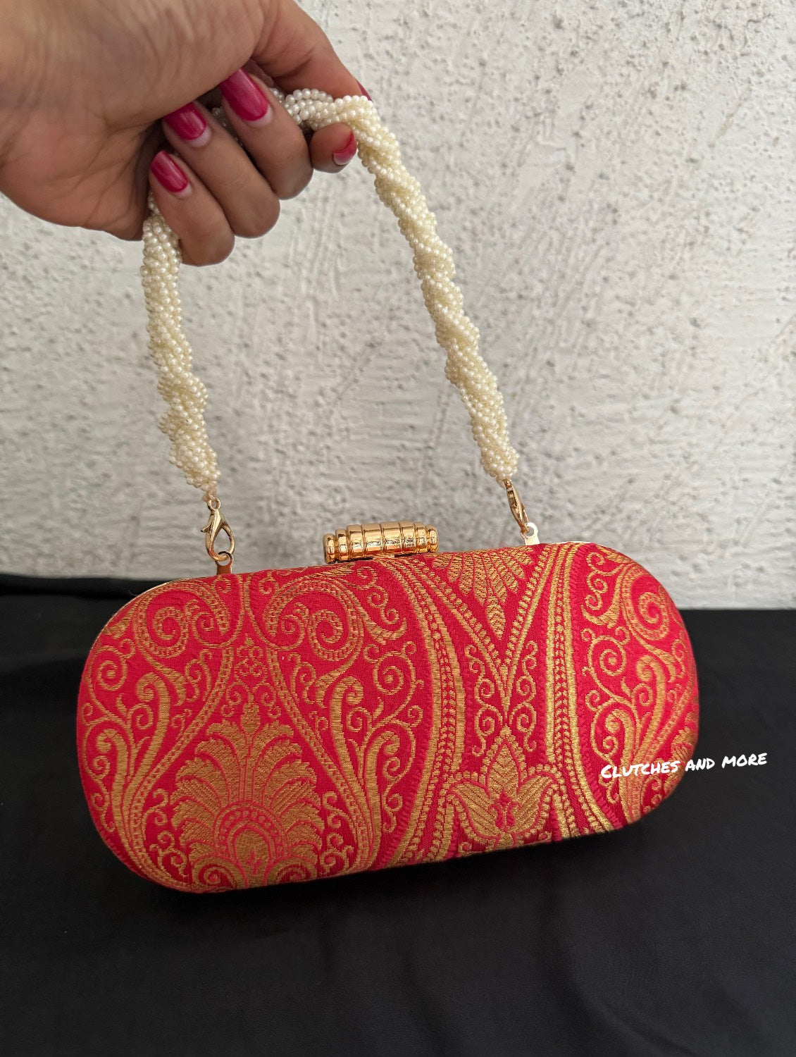 Adaa Banarsi Clutch Red
