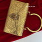 Gold Brass Clutch With Handle