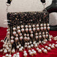 Jodha Pearl Tassle Clutch Black