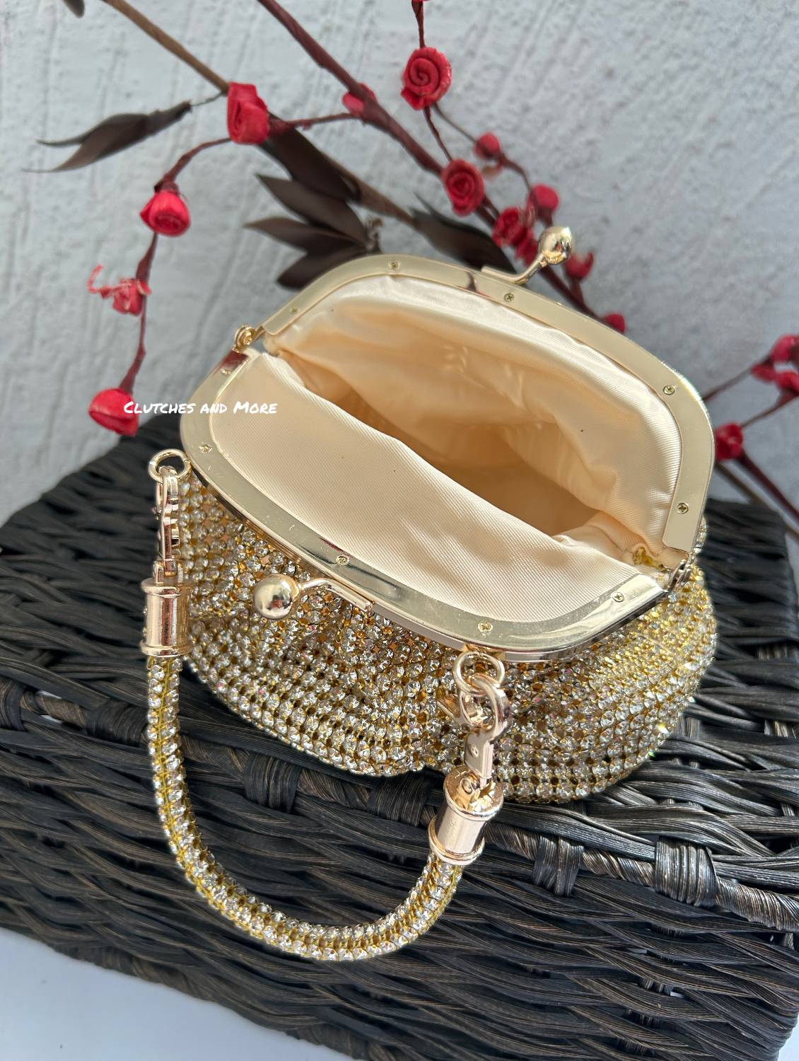 Rhinestone Gold Batua Bag
