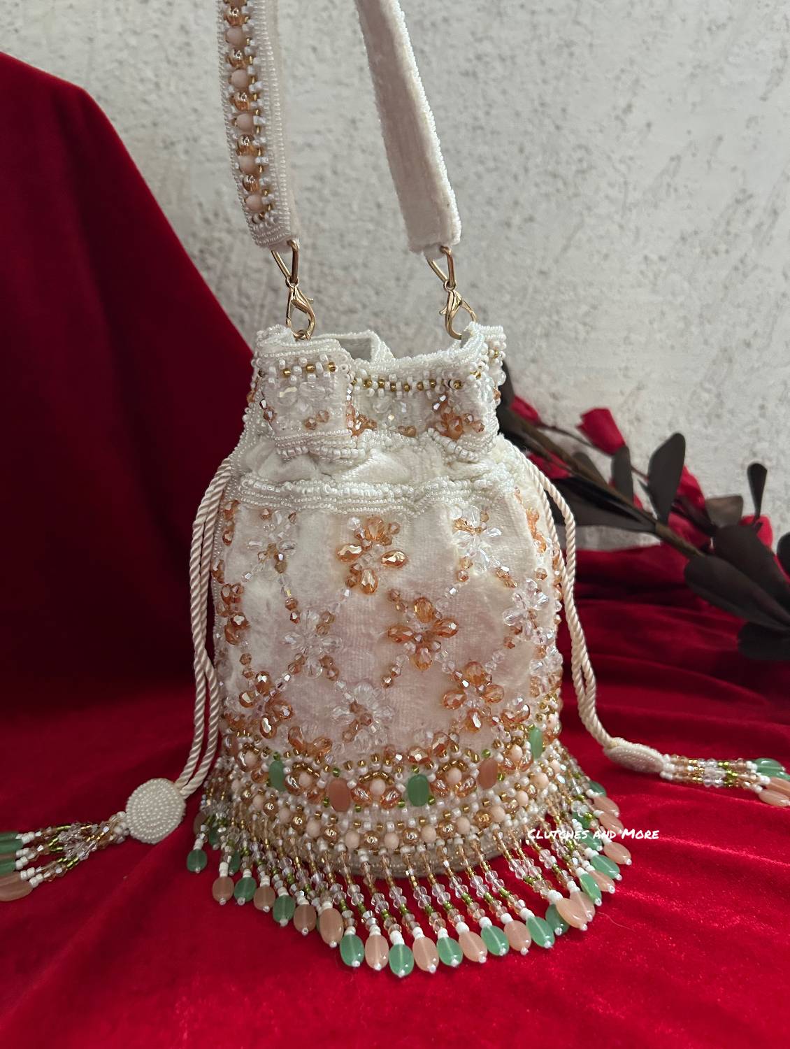 Vaidehi Luxe Potli Bag White