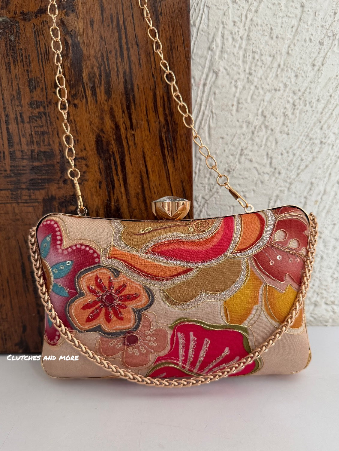 Jasmine Floral Bag Ivory Multicolored