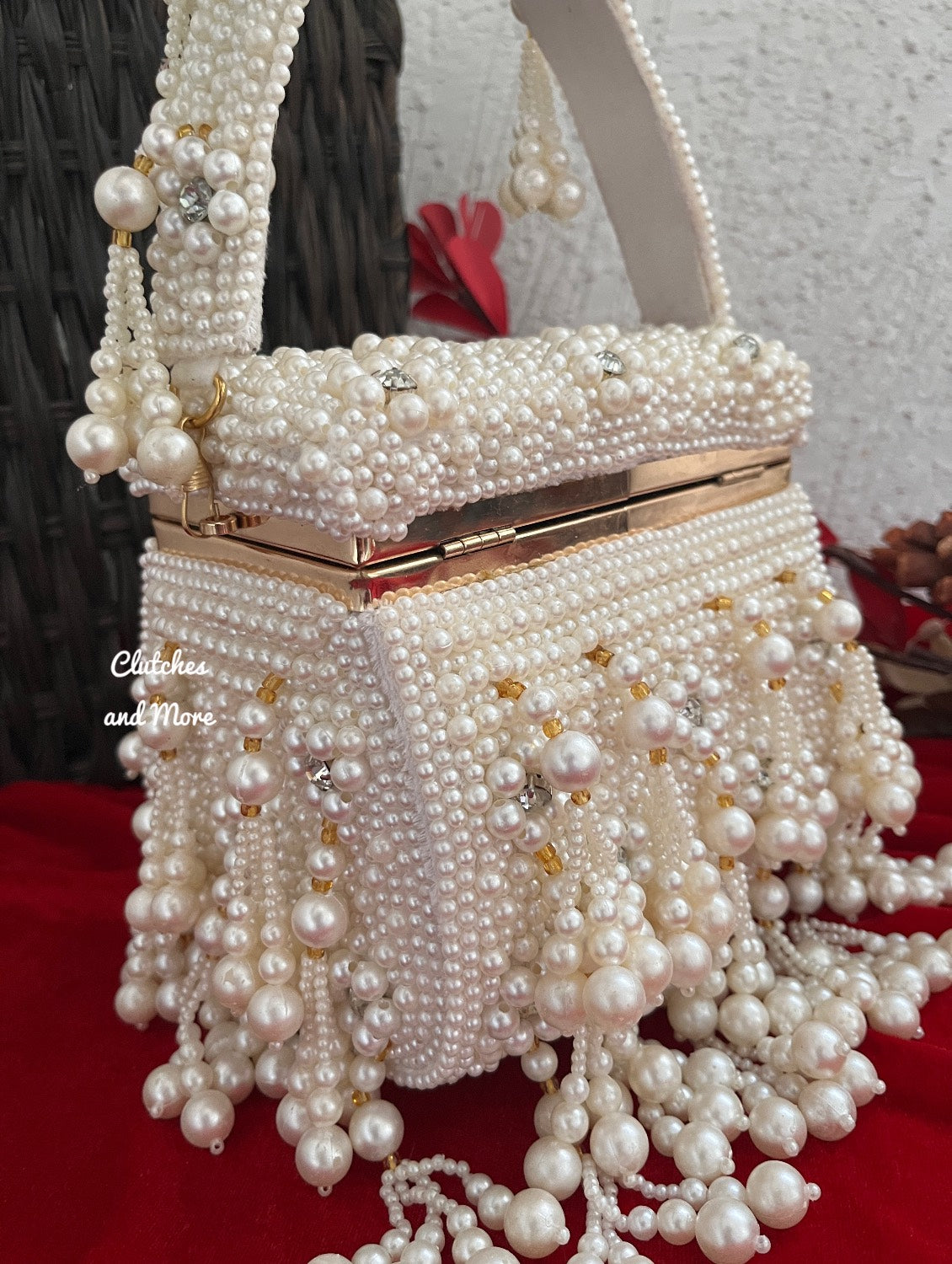 Inaya Pearl Box Clutch