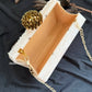 Off White Resin Octagon Clutch
