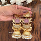 Lubna Gold Pink Jhumkas
