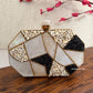 Black and White Mother of Pearl Octagon Clutch