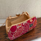 Lakhnawi Chikankari Box Clutch Hot Pink