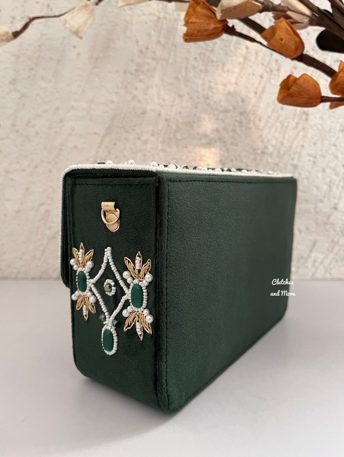 Green Box Flap clutch