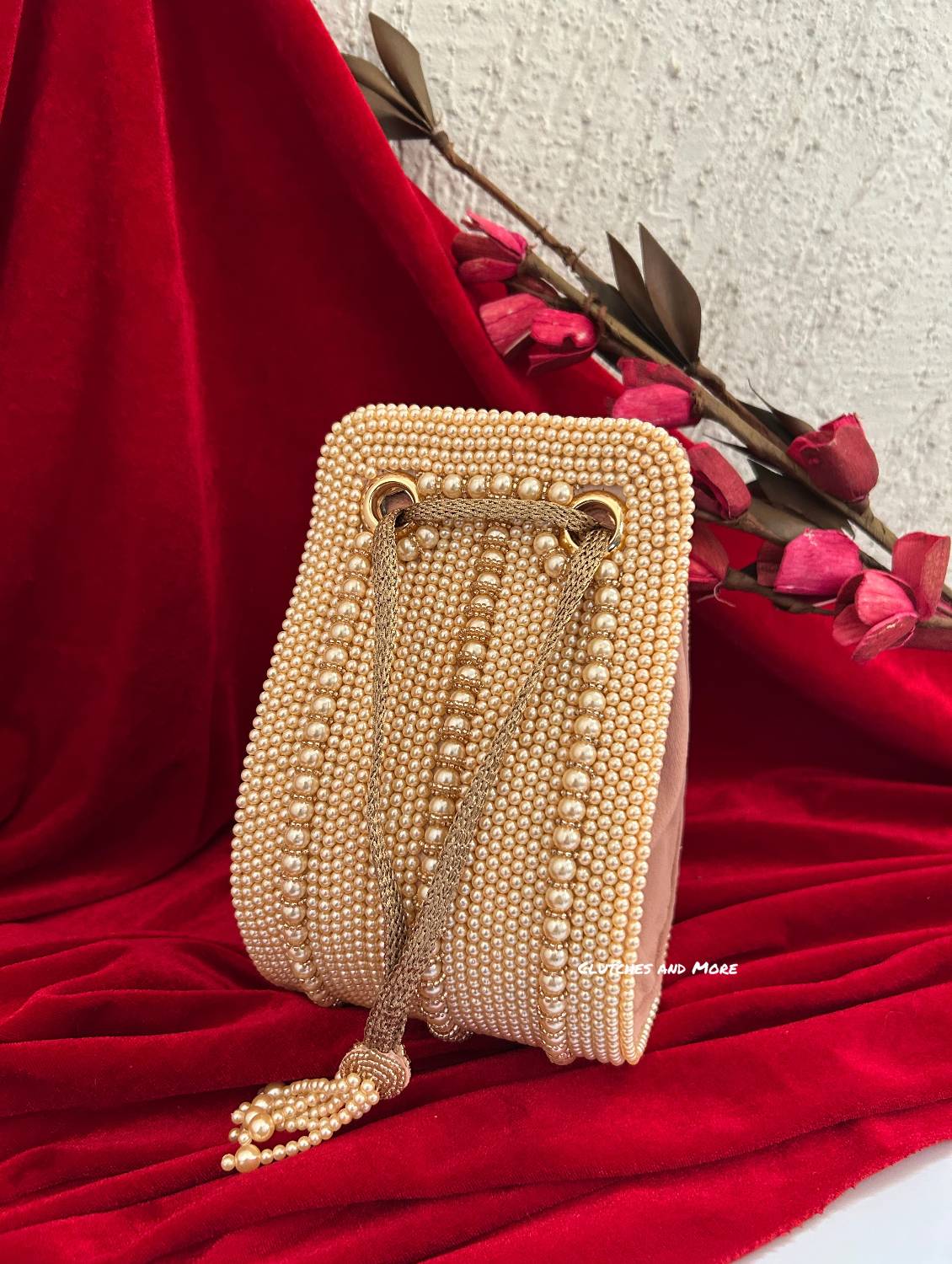 Pearl Droplet Bag Rose Gold