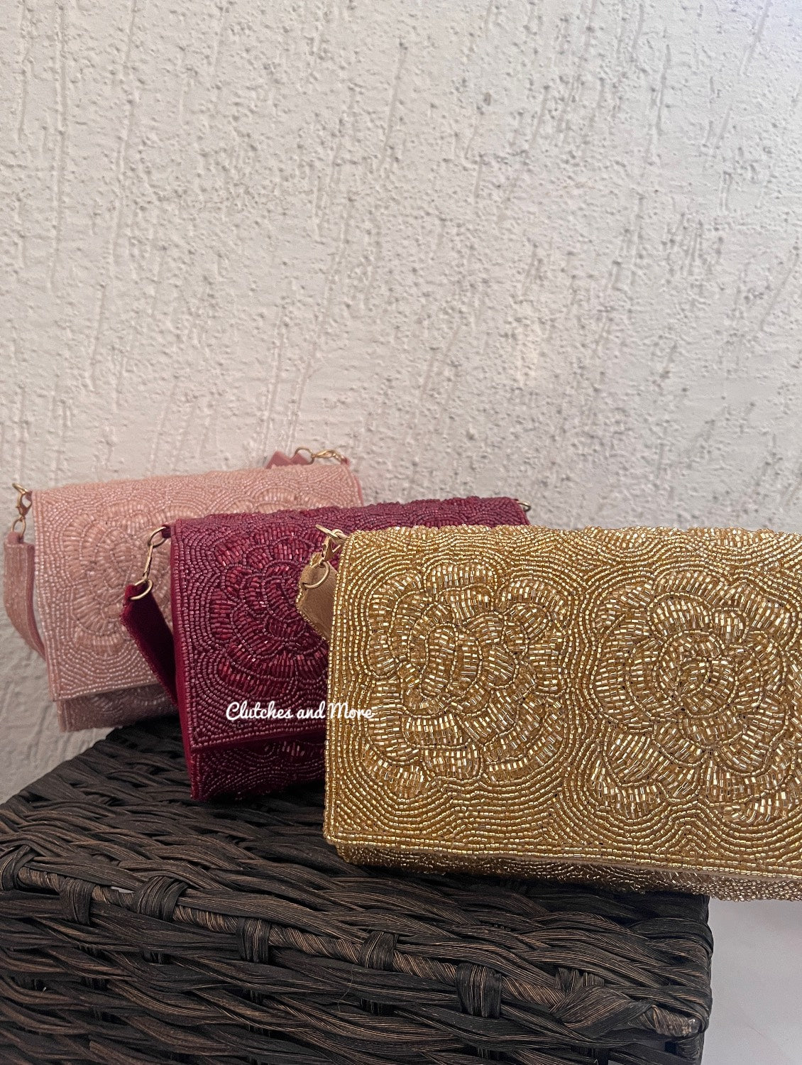 Rose Flap Bag Maroon