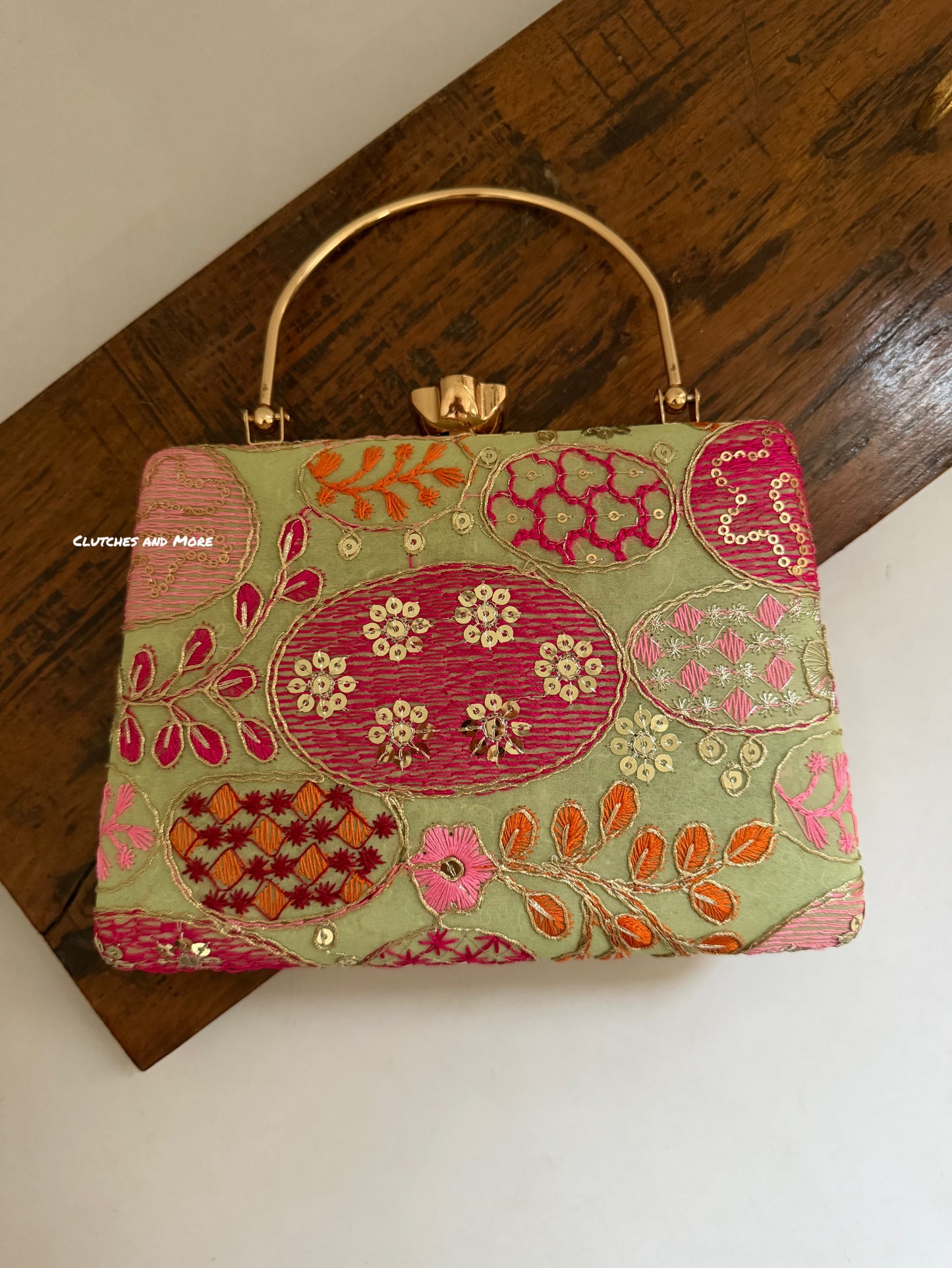 Lakhnawi Chikankari Bag Pastel Green