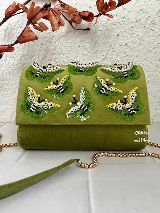 Green Butterfly Flap Bag