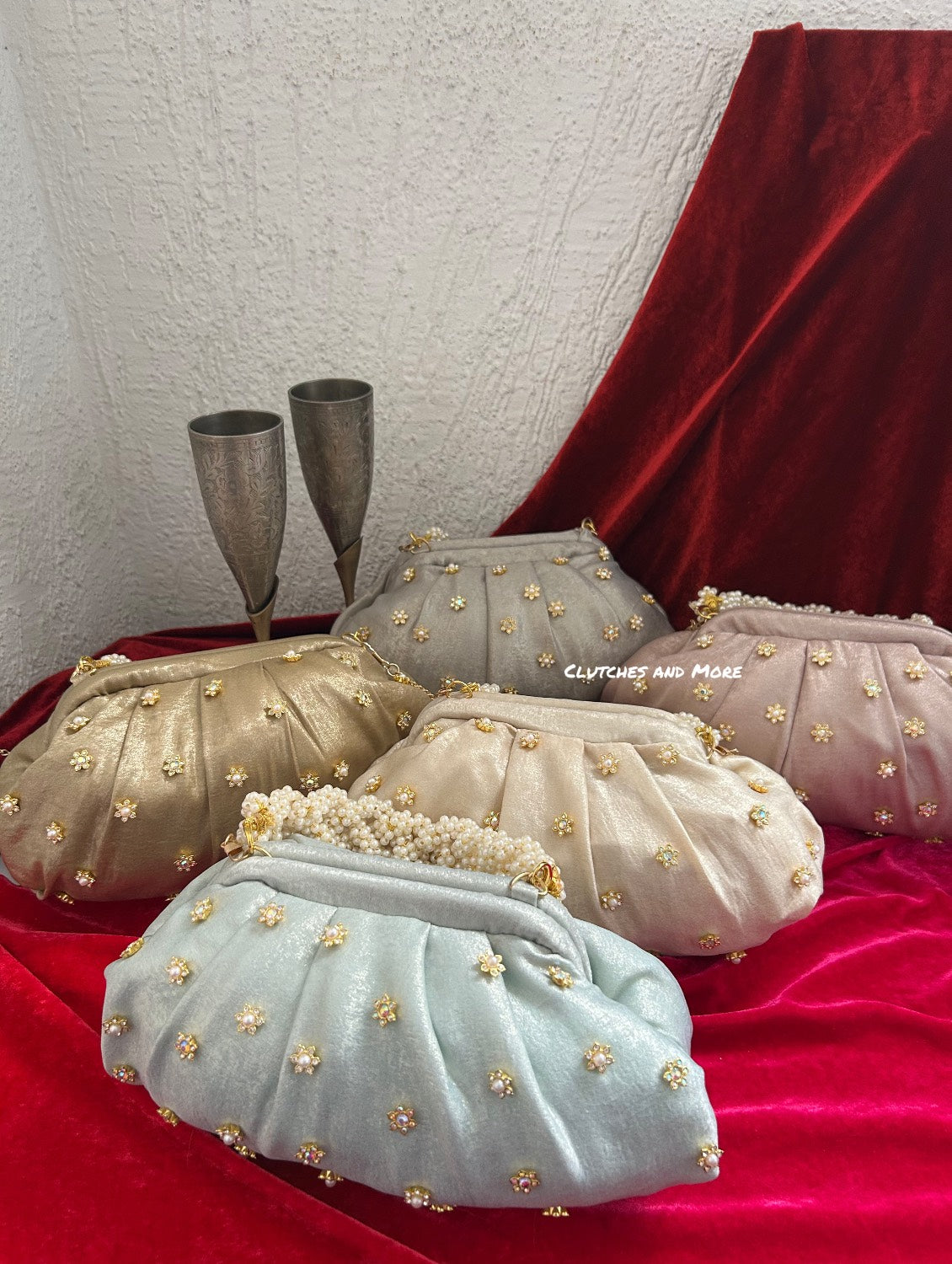 Kundan Batua Bag Silver