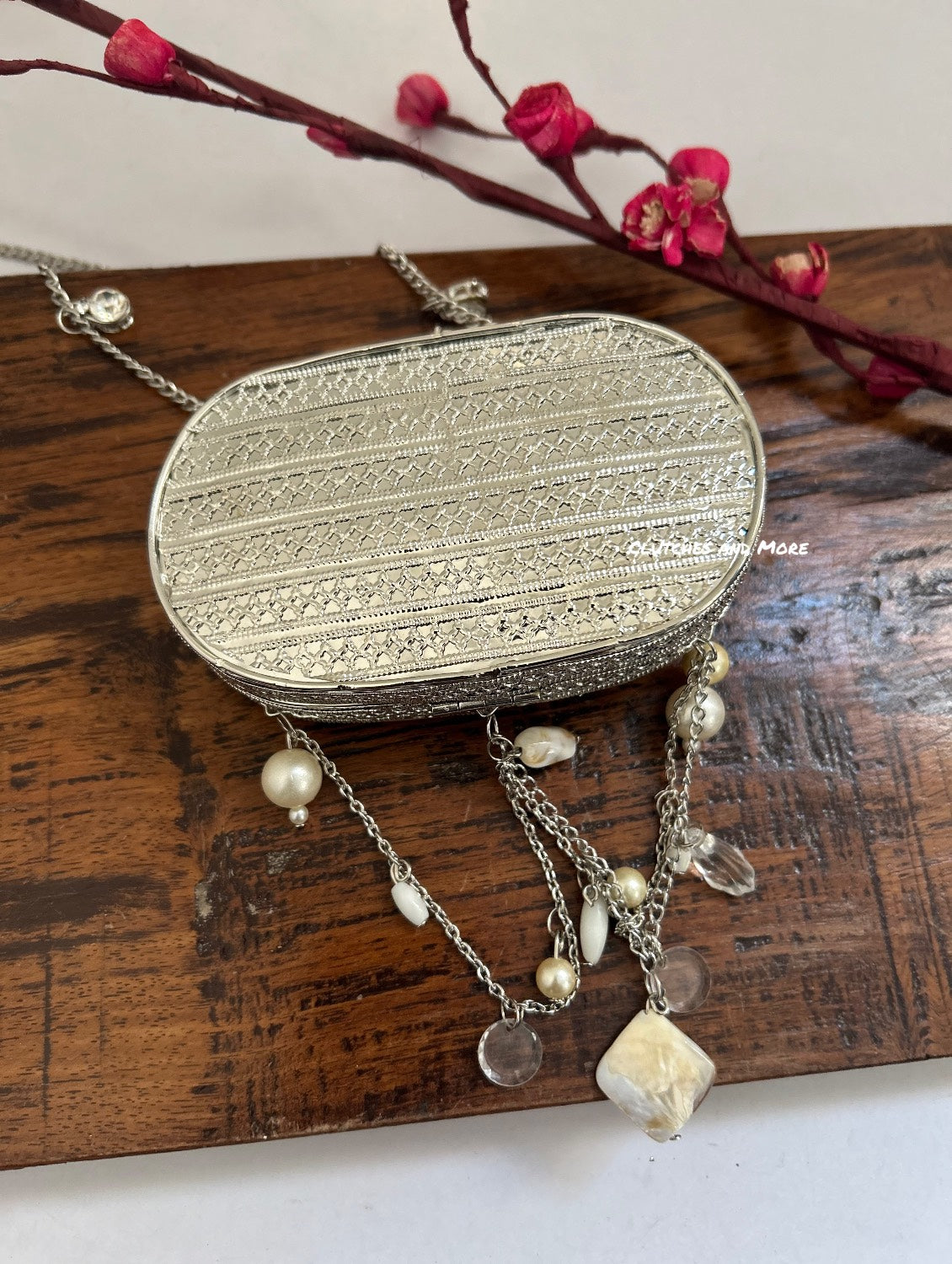 Mini Mother of Pearl Clutch Silver