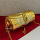 Cylindrical Gold Silver Brass Clutch