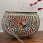 Kasika Kundan Brass Clutch Multicolored