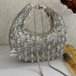 Crystal Chand Silver Clutch