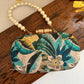 Paradise Blue Multicolored Floral Clutch