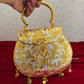 Gold Silver Brass Clutch With Handle