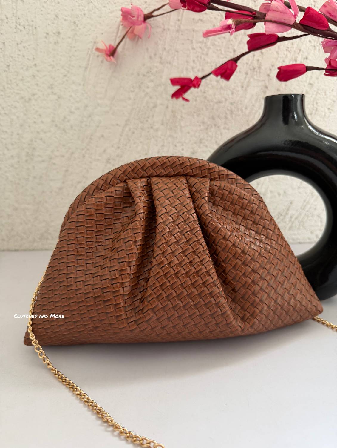 Woven Batua Bag Tan Brown
