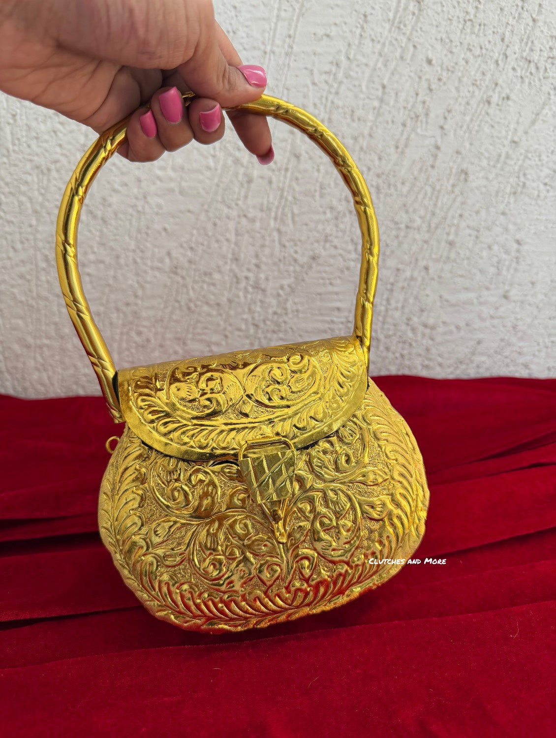 Ridhima Brass Clutch Gold