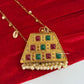 Mini MOP Brass Clutch Multicolored