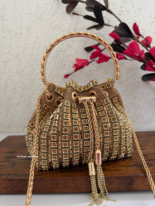 Hazel Bucket Bag Gold