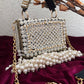 Premium Pearl Tassel Flap Bag Black