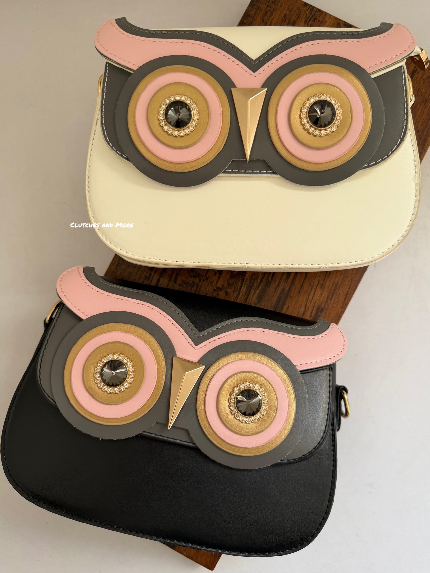 Owl Crossbody Bag White Black