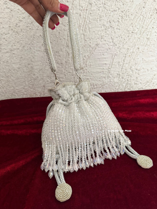 Mini Silver Crystal Potli