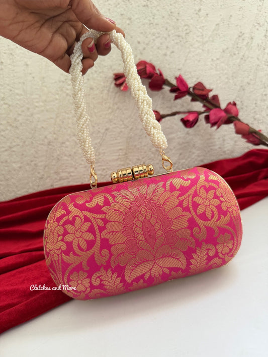 Adaa Banarsi Clutch Pink