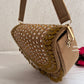 Half Moon Tassle Flap Bag (Beige)