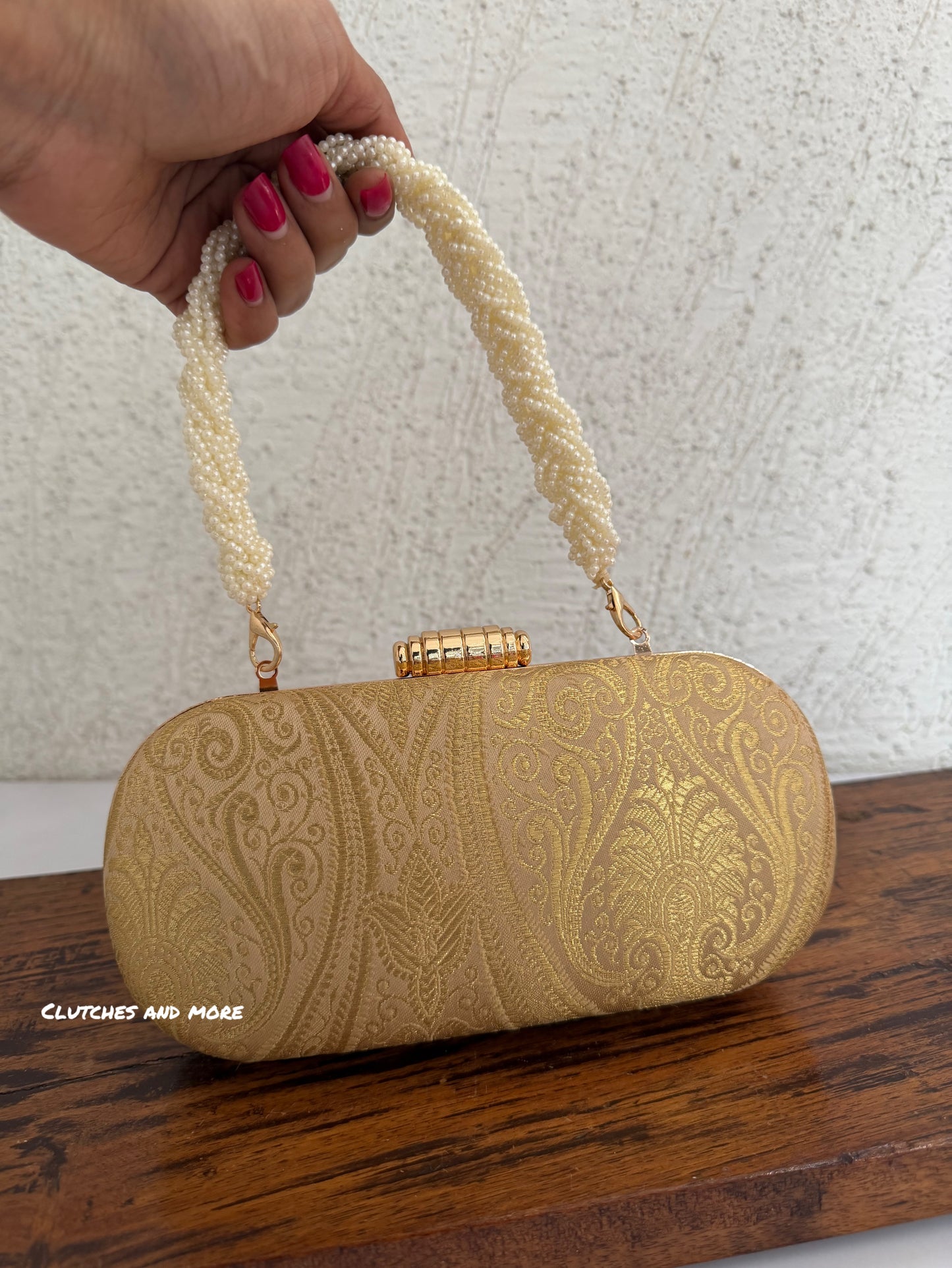 Adaa Banarsi Clutch Gold