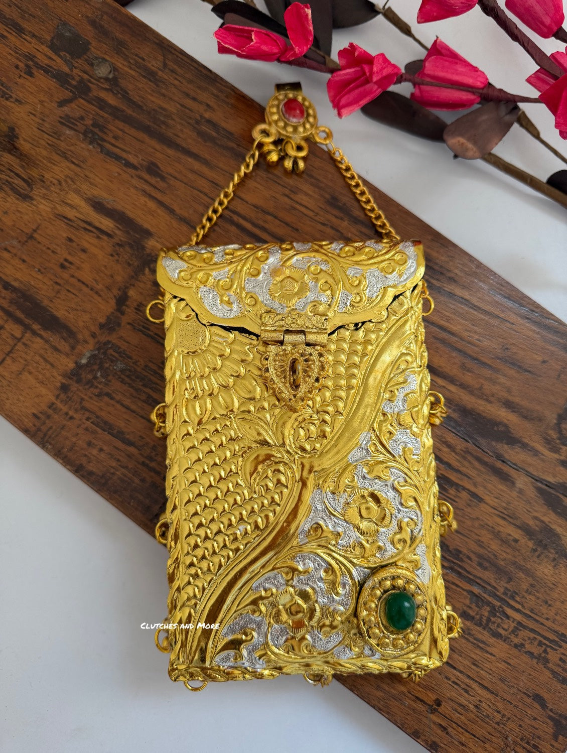 Gold Silver Brass Mobile Waist bag