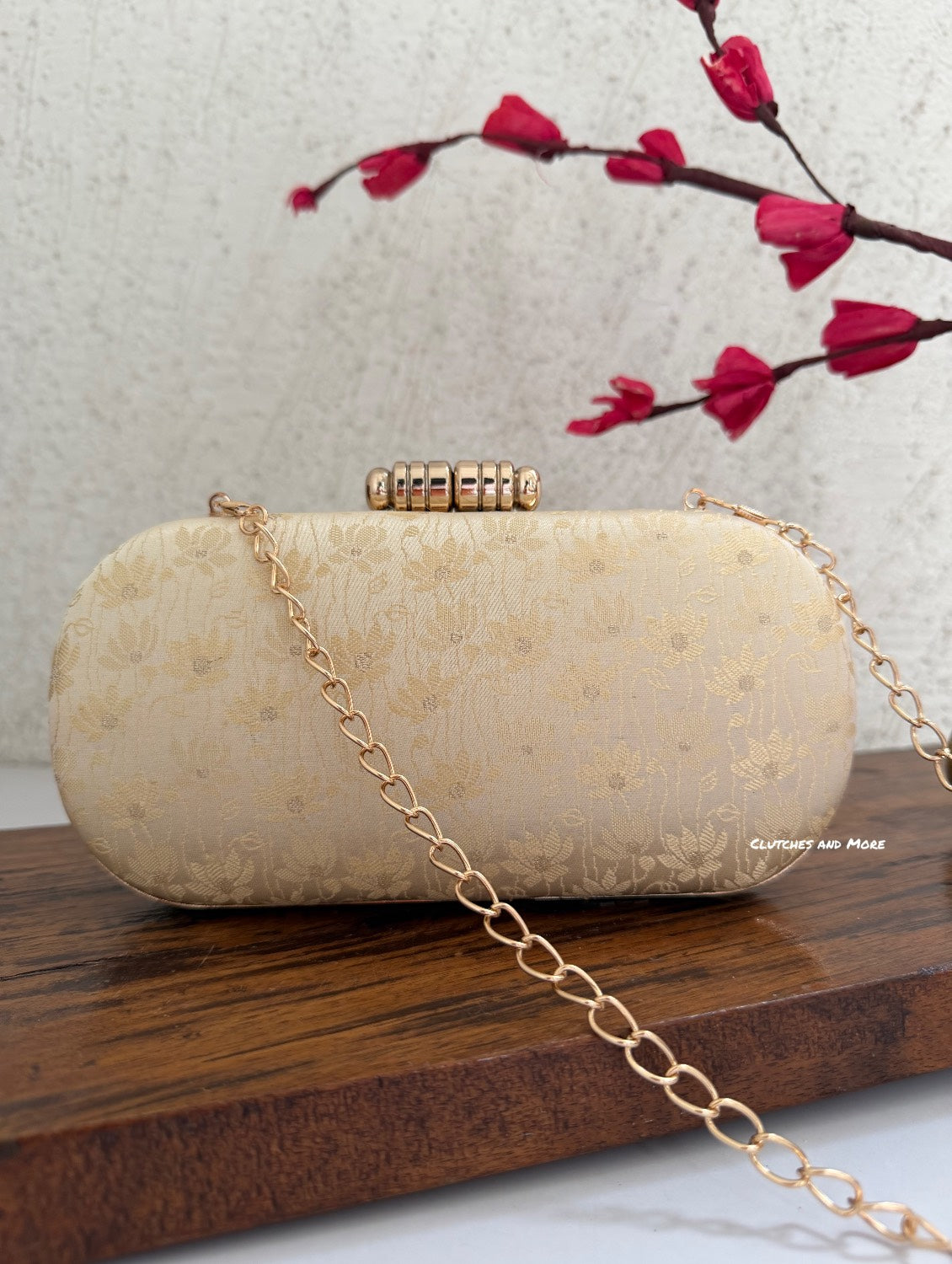 Adaa Banarsi Clutch Off white