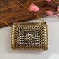Kasika Kundan Brass Clutch Mini Pink Green