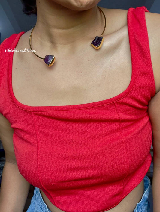 Alanna Choker Set Wine